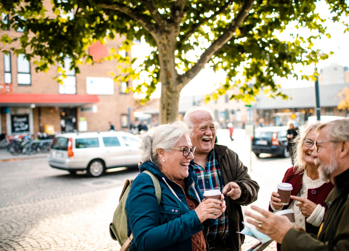 group of people laughing