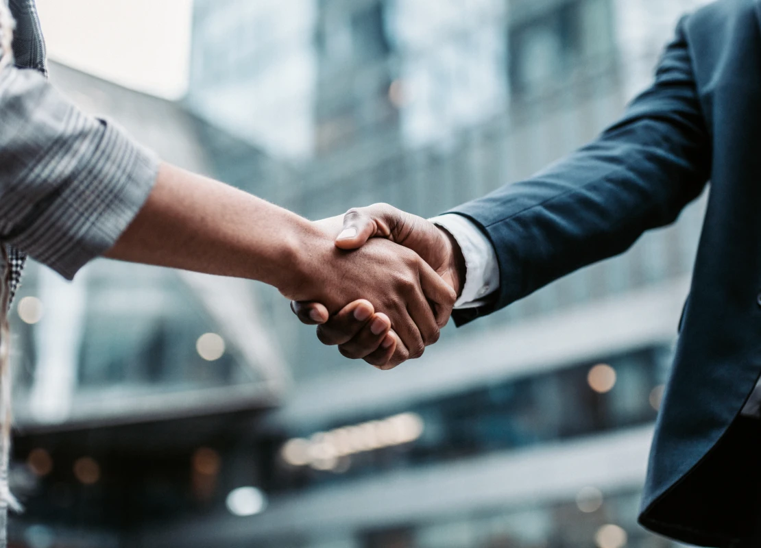Handshake between business people