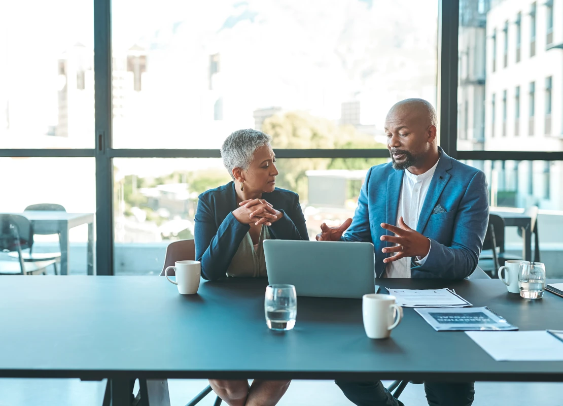 Insurance agent explaining to a client